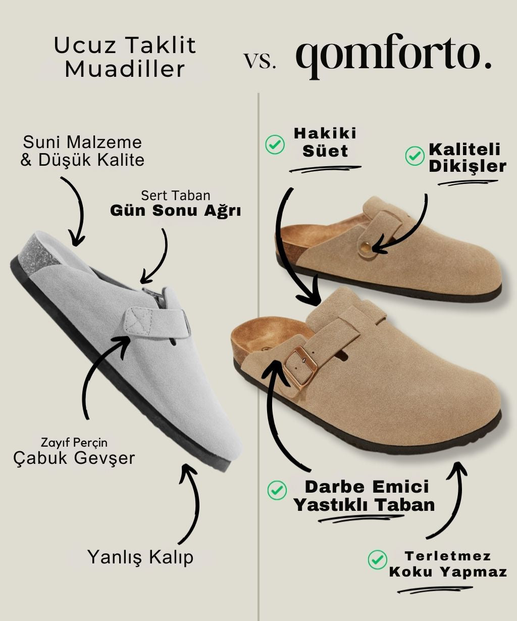 Qomforto Hakiki Süet Sabo